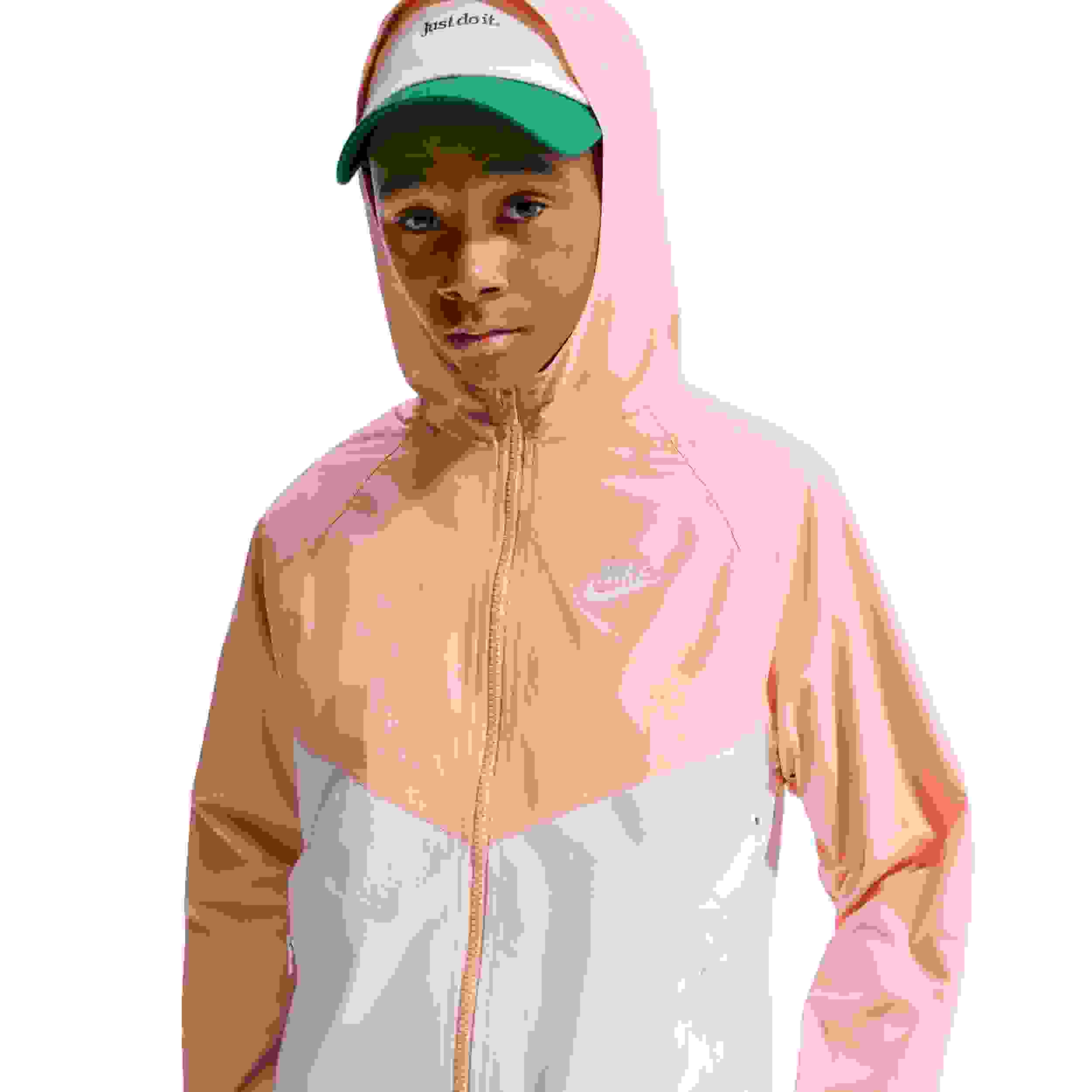 Nike Sportswear Windrunner Hooded Big Kids' Peach/White Repel Jacket